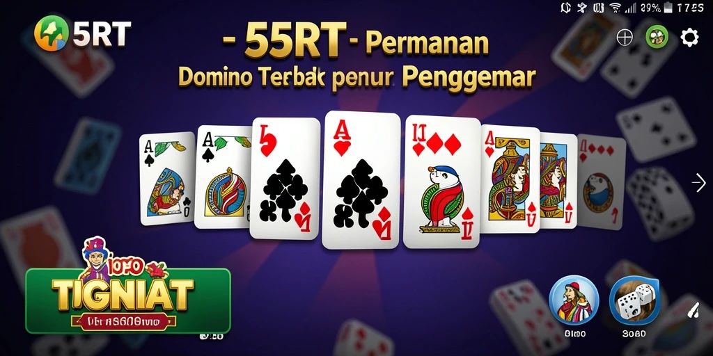 Screenshot 55RT menunjukkan aksi seru gameplay Domino.
