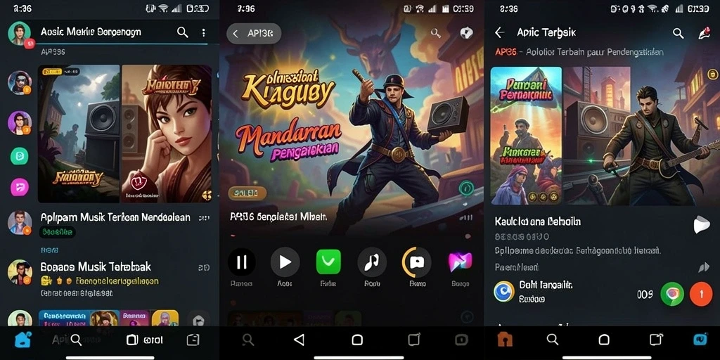 Tampilan gameplay API36 yang menampilkan fitur musik interaktif.