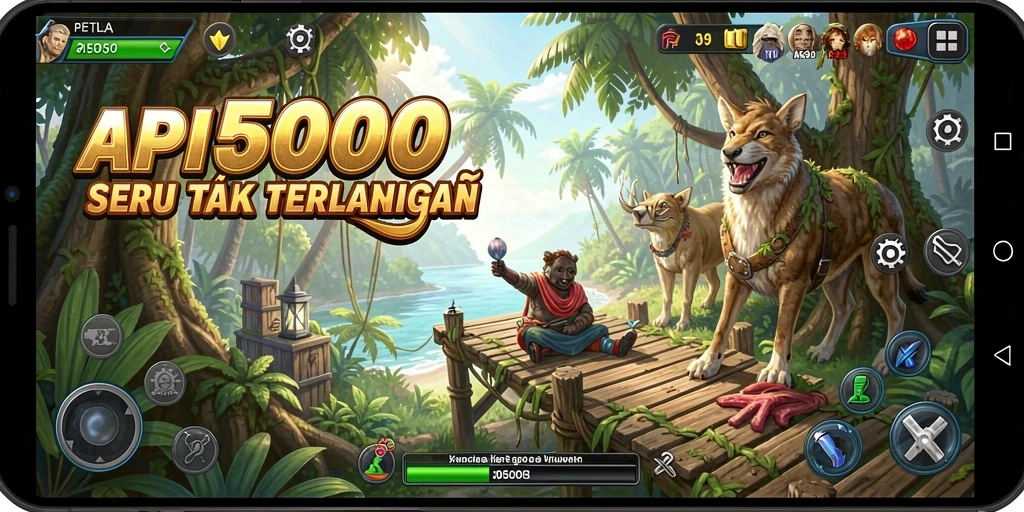 Tangkapan layar gameplay dari API5000 yang menampilkan petualangan seru.