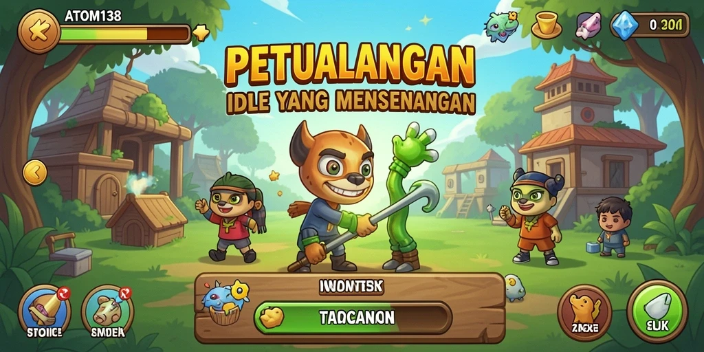 Screenshot gameplay ATOM138 menampilkan aksi Idle yang menarik.