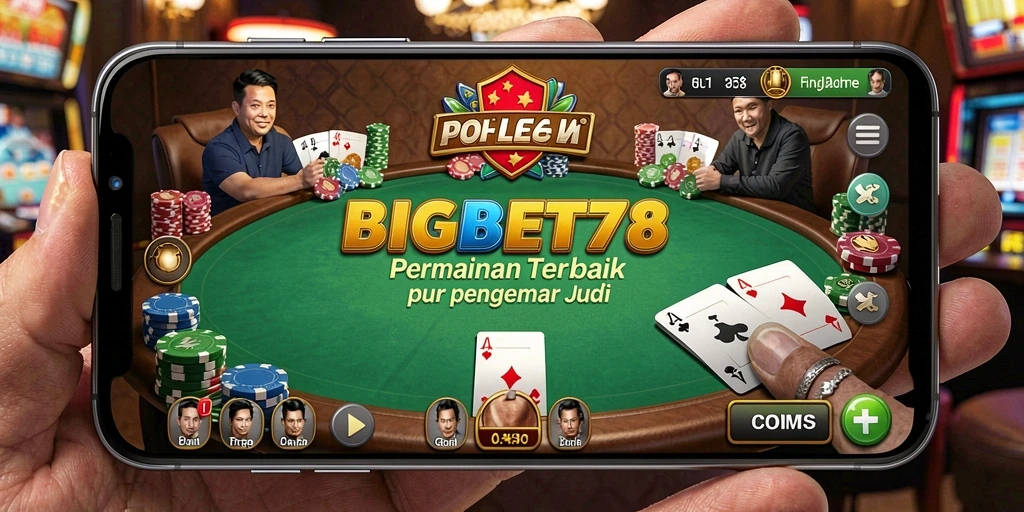 Screenshot gameplay BIGBET78 menampilkan suasana poker yang menegangkan.