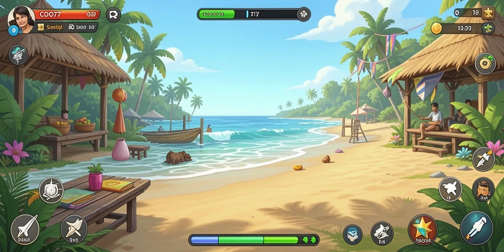 Tampilan gameplay COO77 yang menarik dan penuh warna.