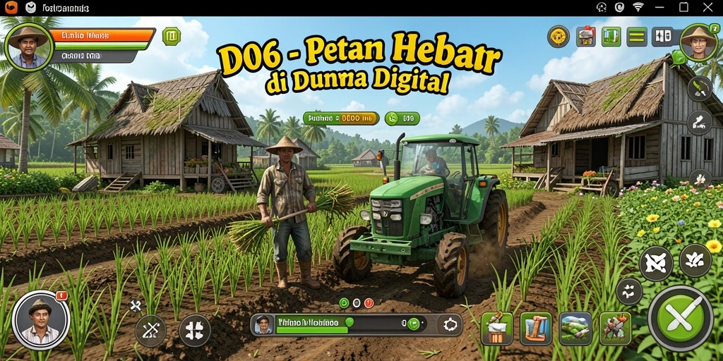 Gameplay D06 menampilkan petunjuk bertani yang menyenangkan dan grafis indah.
