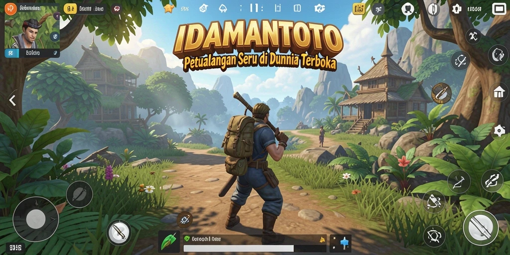 Screenshot gameplay IDAMANTOTO dengan pemandangan dunia terbuka yang menakjubkan.