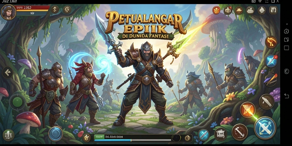 Tampilan gameplay JJ62 yang penuh aksi dan strategi RPG.