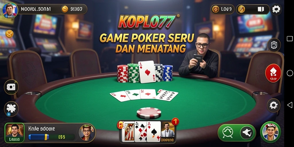 Tampilan gameplay poker yang seru dan mendebarkan di KOPLO77.