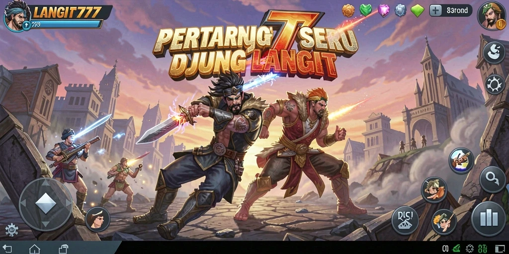 Tangkapan layar LANGIT777 yang menunjukkan aksi tempur seru di langit.