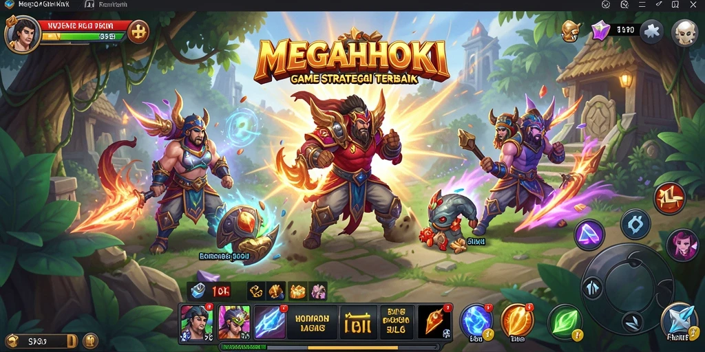 Screenshot gameplay MEGAHOKI menampilkan aksi pertarungan yang mendebarkan.