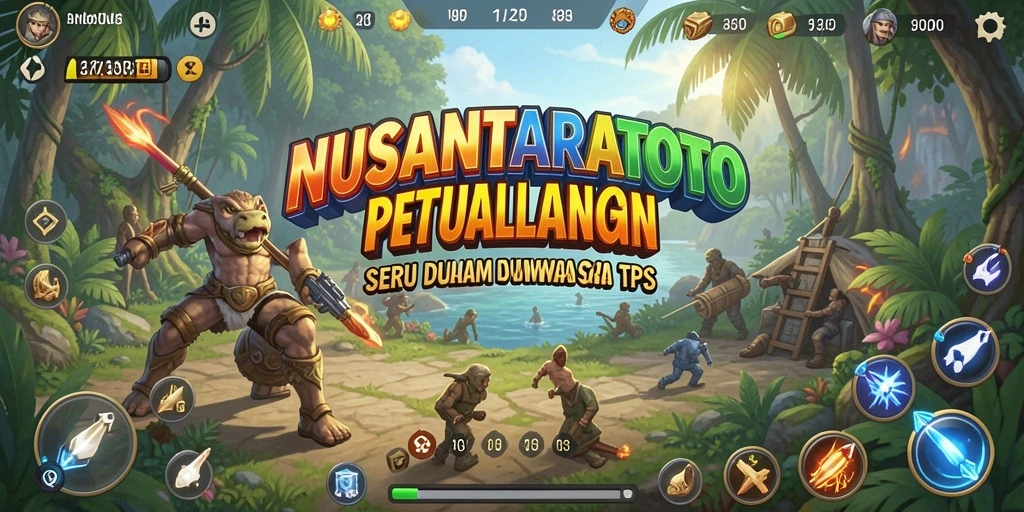 Tangkapan layar utama NUSANTARATOTO menampilkan pertempuran seru dalam gameplay TPS.