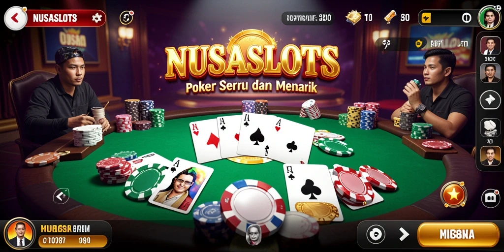 Tampilan gameplay menarik NUSASLOTS saat bermain Poker.