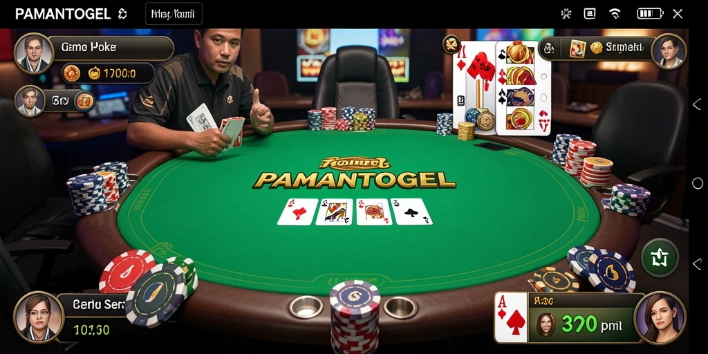 Tampilan gameplay Poker yang memukau di PAMANTOGEL.