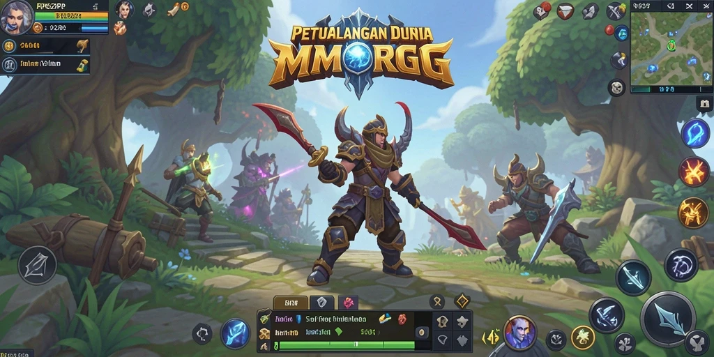 Tangkapan layar utama RP62RP menampilkan aksi pertempuran seru dalam dunia MMORPG.