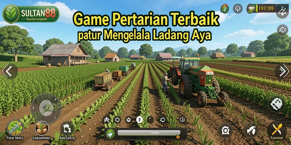 Tampilan gameplay SULTAN88 yang menarik dengan ladang luas.