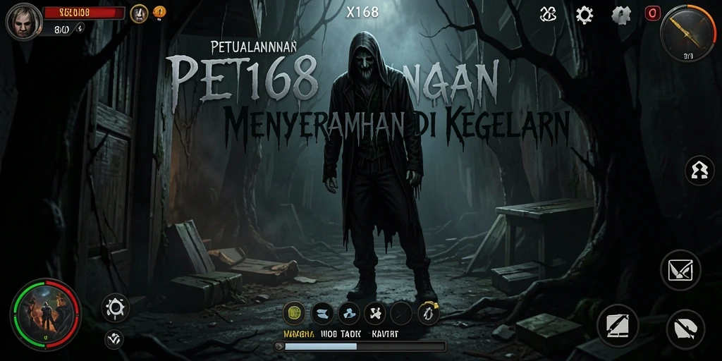Screenshot X168 menunjukkan suasana menegangkan dalam permainan Horror.